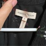 Rebecca Taylor  black red floral ruffle v neckline silk dress 8 Photo 8