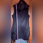 CoVelo Clothing Poppy Black Wool Long Sleeveless Jacket Topper Vest Silk Lined Size 12 Photo 8