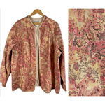 Catherines Maggie Barnes Blazer Jacket Brocade Pink Paisley Romantic Cottage 2X Photo 1