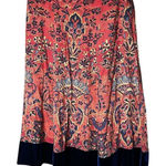 Soft Surroundings Soft Surroundings Women’s Skirt Orange Midi Boho Baroque Velvet Hem SIze L Photo 0