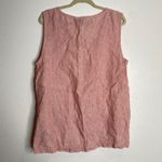 Flax Linen Tank Top Women's Medium Coral Striped Sleeveless Lightweight Casual Photo 4