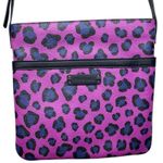 Vera Bradley Slim Trim Hipster Crossbody Bag Purple Leopard Spot Faux Leather Photo 0