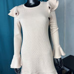 Saylor  Free People Ruffle Trim Bell Sleeve Knit Mini Dress‎ Small S Photo 0