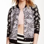 Free People  Black and Gray Floral Bomber Jacket Size XS Photo 3
