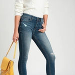 Eunina New Lulus Clara Faded Dark Wash Distressed Skinny Jeans  3 High Rise Photo 0