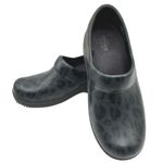 Crocs  Shoes Women 5 Black Gray Leopard Neria Pro II LiteRide Work Clogs Non Slip Photo 0