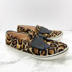 Kate Spade  Flat Slip‎ On Sneakers Real Fur Leopard Print Bow Size 7 Photo 3