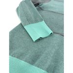 Kris Fashion Womens Medium Long Sleeve Crew Neck Teal Mint Green Stripes Sweater Photo 2