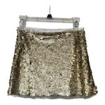 Monique Leshman Lolita Mini Skirt Size Small NWT Gold Sequin Hidden side zipper Photo 3
