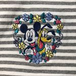 Disney Mickey Pluto Embroidered Striped V-neck T-shirt Size Small Photo 1