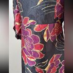 Farm Rio  Shiny Chita Black Shorts Sleeve Midi Dress S Photo 5