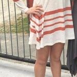 Roxy Orange And White Long Sleeve Dress Photo 1