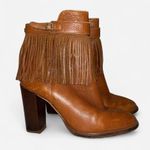 Ivanka Trump Fringe Boho Festival Concert Ankle Boots • Brown Leather • Size 8 Photo 1