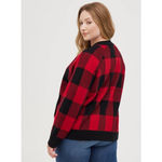 Torrid Plus Size Plaid Cardigan Zip Up Bomber Sweater Photo 1