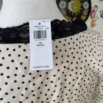 Old Navy Women's Size XS Petite Babydoll Slip On Lace Trim Polka Dot Blouse Photo 3