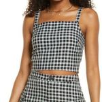 BP NWT by Nordstrom Mason Plaid Smocked Back Crop Top - Small Photo 0