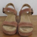 Clarks Brown Suede Platform Wedge Sandals 9M Photo 6