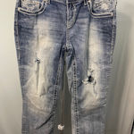 Vigoss Y2K  Women's Blue Denim Embellished Pockets Ripped‎ Distressed Jeans 9/10 Photo 0
