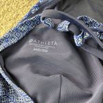 Athleta  Blue Pattern High Neck Longline Bra Top 36D/DD Activewear Sports‎ Bra Photo 3