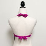 Skye Raspberry Purple Velveteen Polka Dot Push Up Halter Shirred Hipster Bikini Photo 3