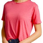 Majestic Filatures Women's Linen/Elastane Short Sleeve Crewneck Pink Tee Photo 12
