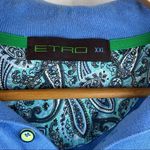 Etro Blue Knit Long Sleeve Button Neck Polo Shirt XXL Photo 5