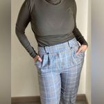 Topshop Pants High Rise Pleat Plaid US 10 Vintage Vibes Photo 2