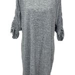 a.n.a Women's XXL Gray T-Shirt Dress 3/4 Sleeve Ruched Drawstring Casual NWT Photo 0