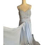 JJ's House 2Pc Formal Gown Open Jacket Beaded Bust Padded Bra Boning Train READ Blue Size L Photo 6