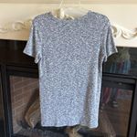 One Clothing  Navy Blue White Heather Stretchy High Low Top Womens Large Photo 5