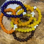 Handmade NWT emress jewelry Dandelion Beaded Cross Bracelet Yellow Photo 2