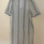 secret treasures  Vintage Blue Striped embroidered  Chemise Nightgown house dress Photo 7
