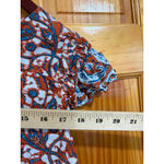 Love The Label Boho Floral Block Print Cotton Top XS Rust Blue India Peasant Blo Orange Photo 4