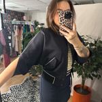 Blanc Noir Butterfly Bomber Jacket Black Navy Size Small Photo 8