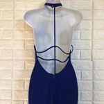 Abyss By Abby  royal blue halter neck strappy back maxi evening party‎ dress Sz L Photo 8
