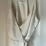 Amanda Uprichard  Clarita Wrap Top in Cream​​​​ vintage peplum style size medium Photo 7