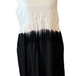 Olive & Oak  gorgeous NWOT white grey black fringed sleeveless dress Photo 0