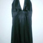 DeLaru 8 Sexy Halter Satin Black Knee Length Dress Photo 0