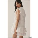 Anthropologie  White Sleeveless Ruffle Mini Shirt Dress Medium Photo 1