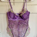 Savage x Fenty purple paisley lace lingerie bodysuit size medium Photo 0