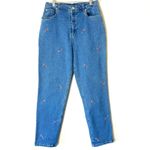 Quacker Factory Vintage Candy Cane High Rise Straight Leg Mom Jeans Size 10 Photo 2