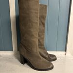 Ralph Lauren Women's Mid Calf Light Brown Suede Leather Chunky Heel Boots 9.5 Photo 7