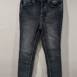 Free People  WE THE FREE DISTRESSED RAW HEM BLACK DOUBLE BUTTON JEANS Photo 0