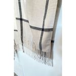 Three Dots ‎ Poncho Wrap One Size Neutral Miranda Plaid Cashmere Blend Fringe Photo 8