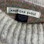 American Eagle Outfitters Cream Sweater with Orange and Purple Floral Design Photo 5