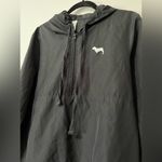 VICTORIA’S SECRET PINK Pullover Quarter Zip Hoodie Windbreaker Jacket Sz XS EUC Black Photo 1