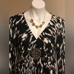 Dress Barn  long sleeve black and white yellow jTunic blouse Yellow Jewels size L Photo 1