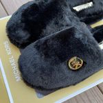Michael Kors Black Alexis Closed Toe Sherpa Slides Photo 2