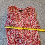 Dear John Size Large Tiered Dress Ruffle Shimmer Paisley Sleeveless Red Photo 6
