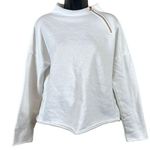 Lime & Vine White Rose Gold Zipper Cropped Sweatshirt Size M Photo 0